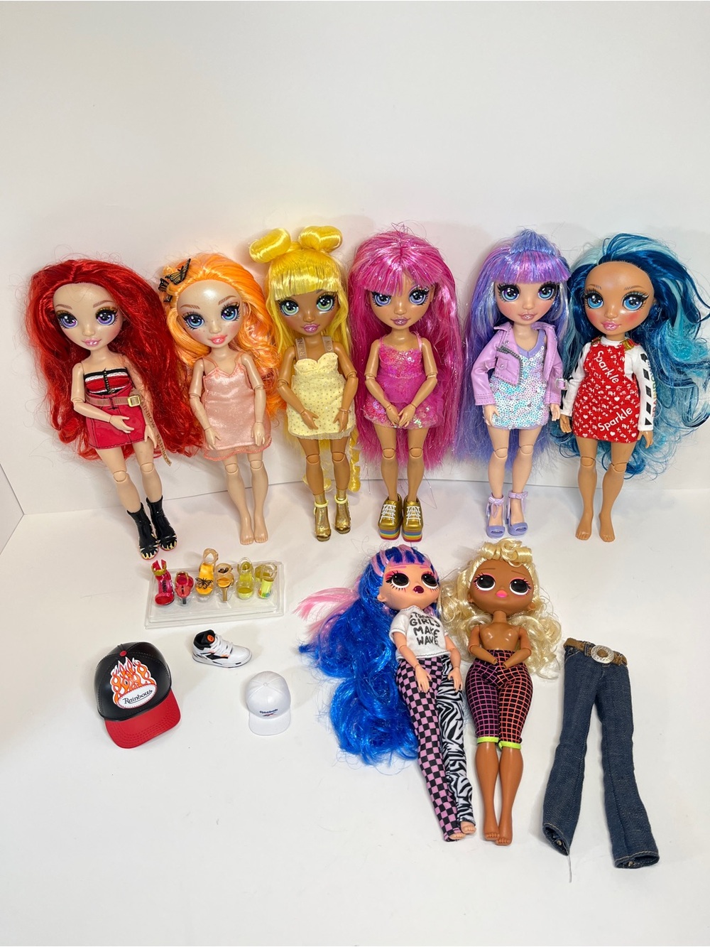 Rainbow High Fashion Doll Lot LOL SURPRISE. Shoes Avery Sunny Violet Ruby Poppy